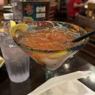 Strawberry margarita on the rocks