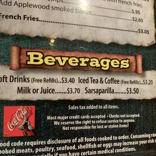 Beverages Coke products $3.40 June 2023