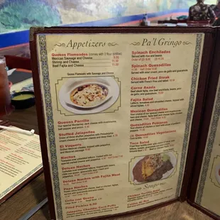 Page 2 of seven pages to the menu.
