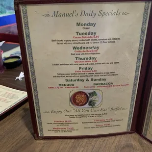 Page 4 of seven pages to the menu .