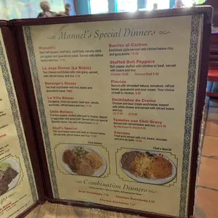 Page 7 of seven pages to the menu.