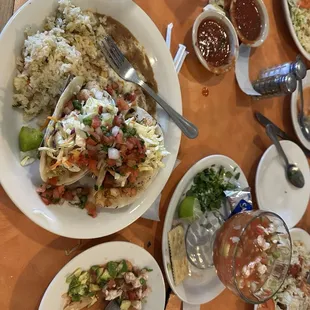 Ceviche &amp; shrimp tacos