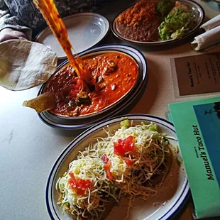 a plate of mexican food