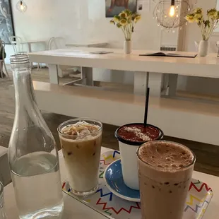 Mushroom latte and smoothie.