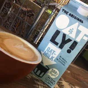 Latte with Gluten free, dairy free oat milk!