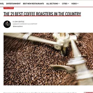 Manzanita on Thrillist top 21 Roasters in the USA! January 2018