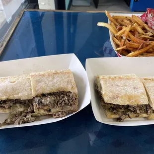 Philly cheesesteak a whole &amp; large fries