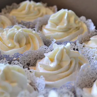 Earl Grey cupcakes with Lemon swiss meringue.