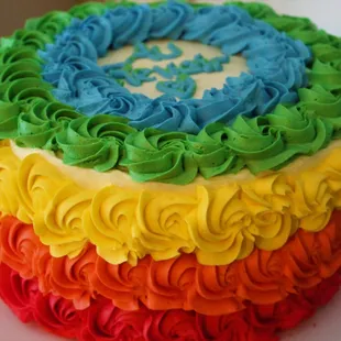Rainbow Rosettes.