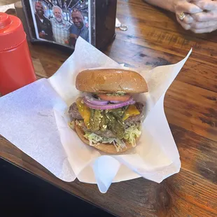 Cheese Burger with Grilled Jalapeños