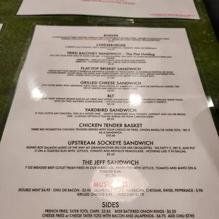 menu