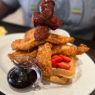 Southern Fried Chicken &amp; Sausage Waffle