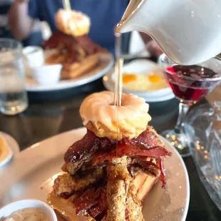 Maple Bacon Fried Steak Waffle