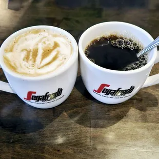 Black coffee and Latte