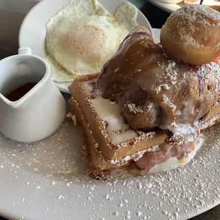 Croque Monsieur Apple Dumpling Waffles