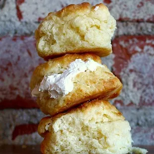 Biscuits with honey butter.