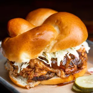 Old School Chopped Pork Sandwich w/creamy slaw.