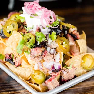 Nachos! Happy hour specials.