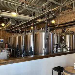 the interior of the brewery