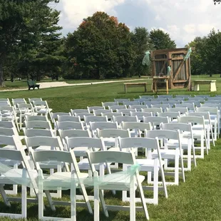 Wedding ceremony on the golf course.