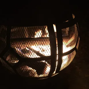 Fire pit on patio