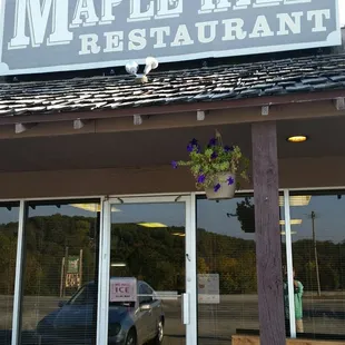 the front of the restaurant