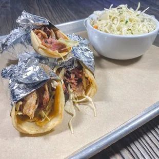 Pulled Pork Tacos &amp; Coleslaw