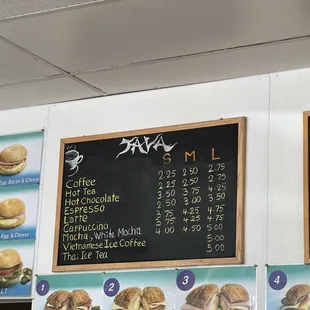 menus and prices