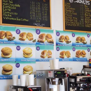 bagel/croissant sandwich menu