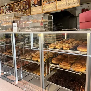 donuts in a display case