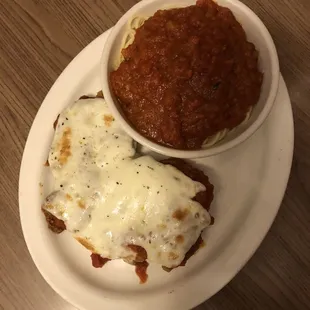 Chicken Parmigiana w/ Spaghetti