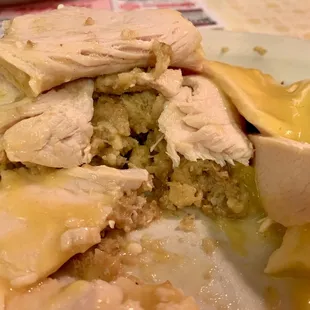 Look at that stuffing from Turkey dinner! Amazing!