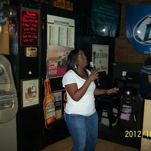 Uncle Jerry's sister singing at the MAPLE ROOM