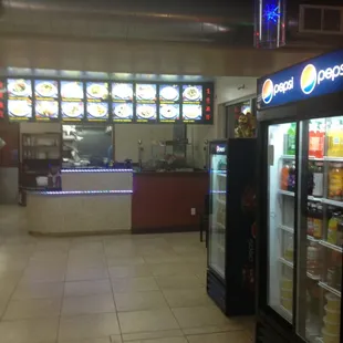 the inside of a fast food restaurant