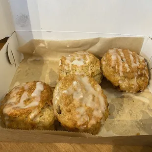 Cinnamon biscuits, minus  a couple.... sorry couldn&apos;t wait till after picture to taste them!