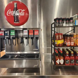 Selection of Drinks and hot sauces