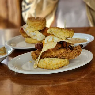 chicken wings and fried chicken, food