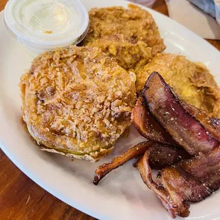 Fried Green tomatoes, maple bacon