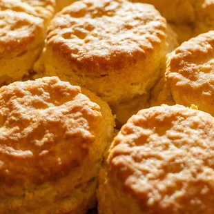 Freshly baked buttermilk biscuits.