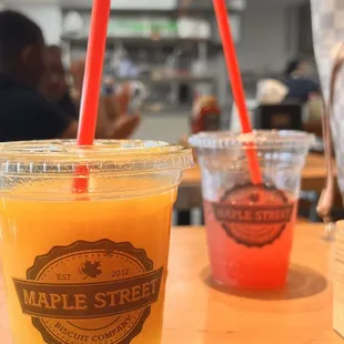 two cups of orange juice