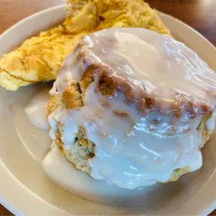 Kids Scrambled Egg and Biscuit with frosting