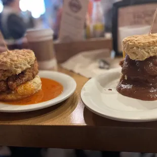 a biscuit sandwich and a biscuit biscuit