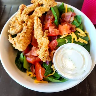 Chicken salad w side of ranch dressing