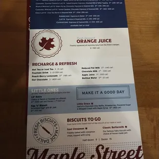 Menu other side