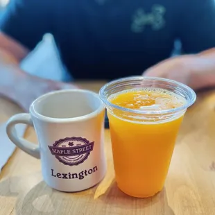 Maple Tap coffee and Fresh Squeezed OJ
