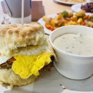 Five &amp; Dime biscuit with sausage gravy
