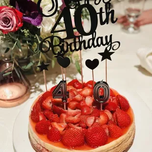 a cake with strawberries on top