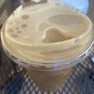 Iced duegler w/ oat milk and 4shots