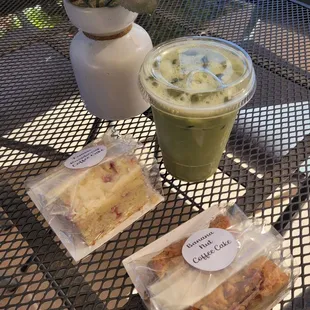 Banana coffee cake and rasberry lemon coffee cake