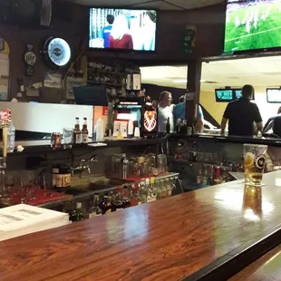 the bar and televisions